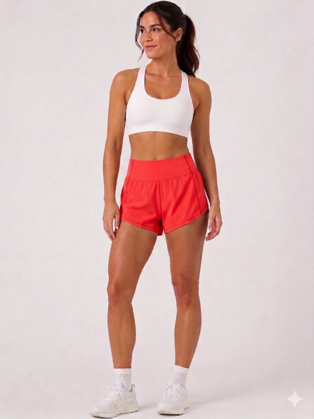Lululemon Speed Up Shorts Sz 2 Tall Coral/Red Color Mid Rise 4" Lined Run Gym
